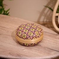 Шкатулка с крышкой плетёная, из бамбука 20х20х11 см