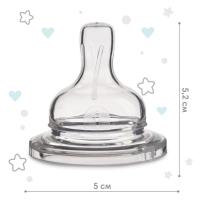 Соска на  бутылочку, антиколиковая, от 3 мес.,  Крошка Я, широкое горло,  средний поток,  &Oslash;50 мм.