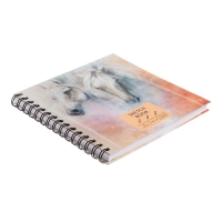 Скетчбук 195 х 195 мм, 80 листов, на гребне, "Лошади", твёрдая обложка, матовая ламинация, блок 100 г/м2