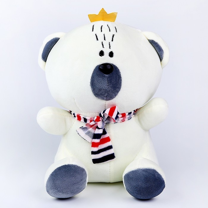 Мягкая игрушка &laquo;Мишка с короной&raquo;, 26 см, цвет белый