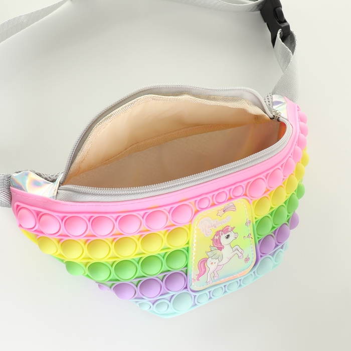 Сумка поясная детская на молнии &laquo;Выбражулька&raquo;, pop it, цвет разноцветный