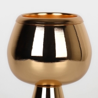 Подсвечник металл на 1 свечу &laquo;Гиацинт&raquo;, цвет золото 8 х 8 х 19 см