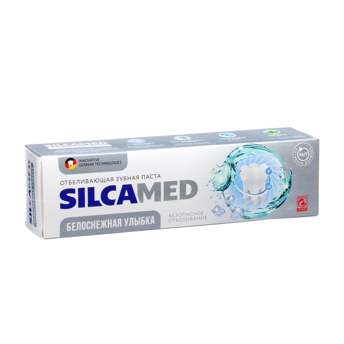 Зубная паста SILCAMED Белоснежная улыбка 110 г Зубная паста SILCAMED Белоснежная улыбка 110 г
