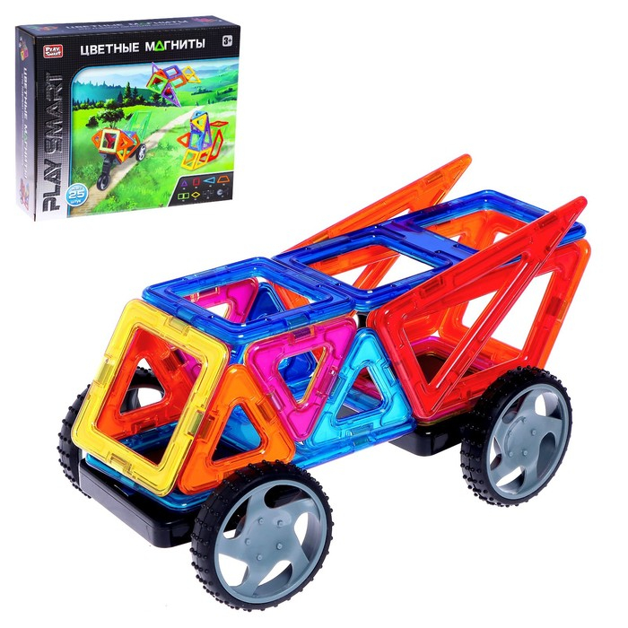 Конструктор магнитный &laquo;Цветные магниты&raquo;, 25 деталей