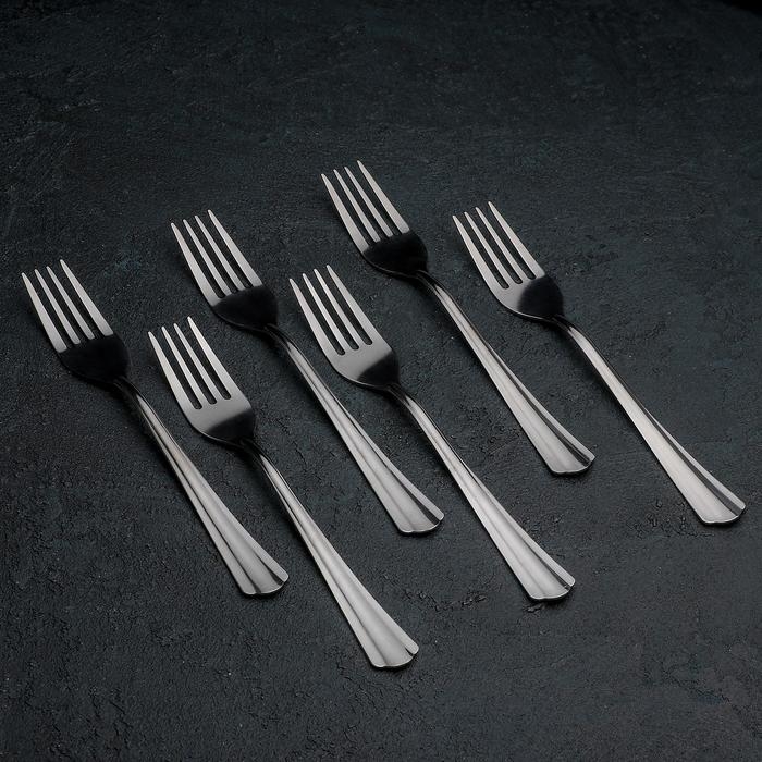 Вилка столовая &laquo;Новинка&raquo;, длина 19,8 см, толщина 1,2 мм, упрощённой обработки, цвет серебряный
