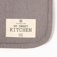 Прихватка Этель ECO, цв. серый, 19х19 см, 70% хл, 30% лён, ватин 250 г/м2