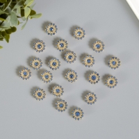 Декор для творчества пластик "Цветок-солнце голубой" набор 20 шт 1,4х1,4 см