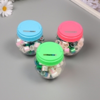 Клейкая лента пластик в банке "Перл. Белый и зелёный" н-р 40 шт 1,2 см, дл.0,9 м 7х7х9 см