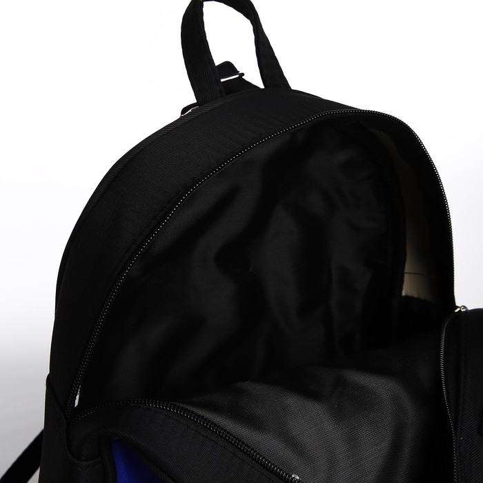 Рюкзак школьный текстильный с ушками на заколках &laquo;Аниме&raquo;, 27х23 см, чёрный/фиолетовый