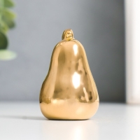 Сувенир керамика "Груша" золото 3,4х3,4х5,5 см