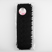 Кружево гипюровое, 65 мм &times; 9 &plusmn; 0,5 м, цвет чёрный