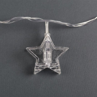 Гирлянда &laquo;Нить&raquo; 4.5 м с насадками &laquo;Прищепки-звёзды&raquo;, IP20, прозрачная нить, 20 LED, свечение синее, 220 В