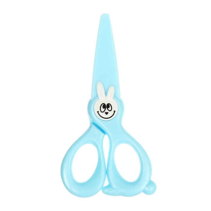 Ножницы 11,8см пластиковые ручки, закругленные концы лезвий, Зайчик синий CALLIGRATA Ножницы 11,8см пластиковые ручки, закругленные концы лезвий, Зайчик синий CALLIGRATA