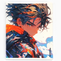 Тетрадь в клетку, 48 листов А5 на скрепке , внутренний блок №1 МИКС &laquo;1 сентября: Аниме парни&raquo; твин лак, уф лак