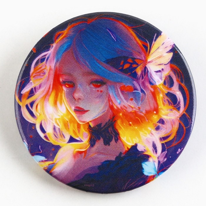 Значок металлический аниме , набор &laquo;Неон&raquo;, d=38 мм, 4 шт.