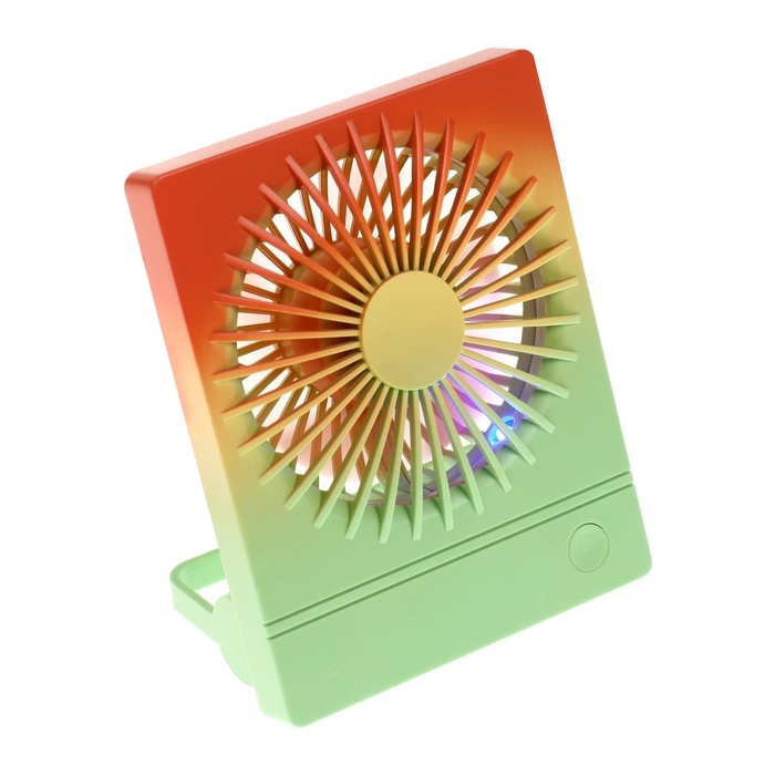 Портативный вентилятор YS2202B, 500 мАч, 3 режима, вход micro-USB, провод, градиент тёплый Портативный вентилятор YS2202B, 500 мАч, 3 режима, вход micro-USB, провод, градиент тёплый