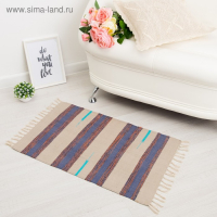 Ковер &laquo;СТРАЙП&raquo;, вид1, размер 50х80 см (&plusmn; 3 см), хлопок, цвет МИКС