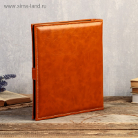 Фотоальбом на 500 фото 10х15 см "С застёжкой - карамель" кожзам, чёрные листы 38,5х34,5х6 см   46287