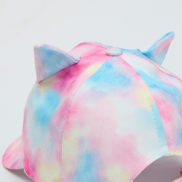 Кепка детская для девочки "Котик", с ушками, цветнвя, р-р 52-54, 5-7 лет