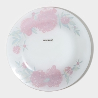 Тарелка стеклянная Доляна &laquo;Пионы&raquo;, d=20 см