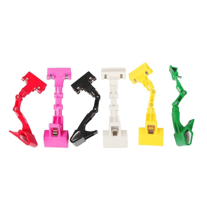 Ценникодержатель с зажимом 18,5×5,4×4, вращающийся 360 градусов, цвет МИКС Ценникодержатель с зажимом 18,5×5,4×4, вращающийся 360 градусов, цвет МИКС