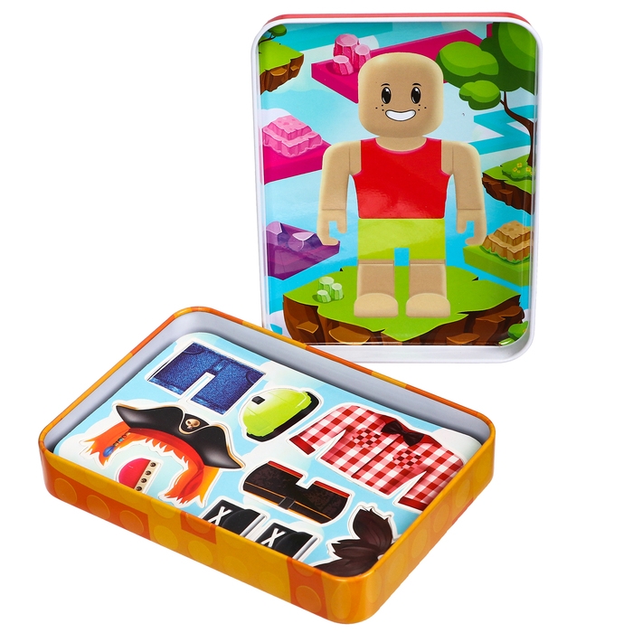 Магнитный набор &laquo;Роблики&raquo;, в жестяной коробке