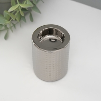 Подсвечник керамика на 1 свечу "Капли воды" d=4 см серебро 6,5х6,5х8 см