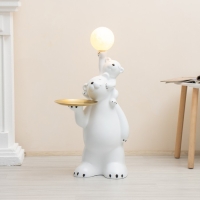 Торшер "Умка и мама" LED USB белый 32х32х88см