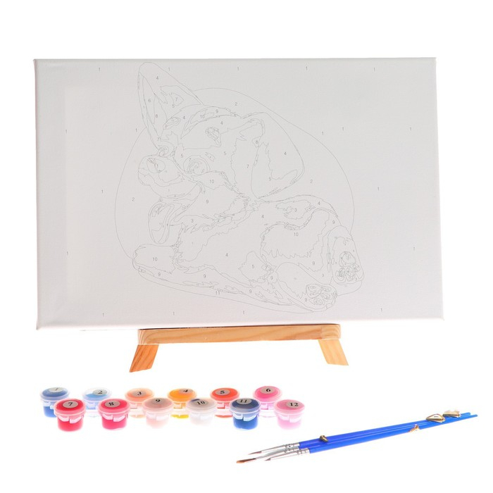 Картина по номерам на холсте с подрамником &laquo;Малыш Корги&raquo; 20х30 см