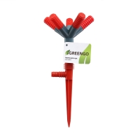 Распылитель 5&minus;лепестковый, штуцер под шланги 1/2" (12 мм) &minus; 5/8" (16 мм) &minus; 3/4" (19 мм), пика, пластик, Greengo