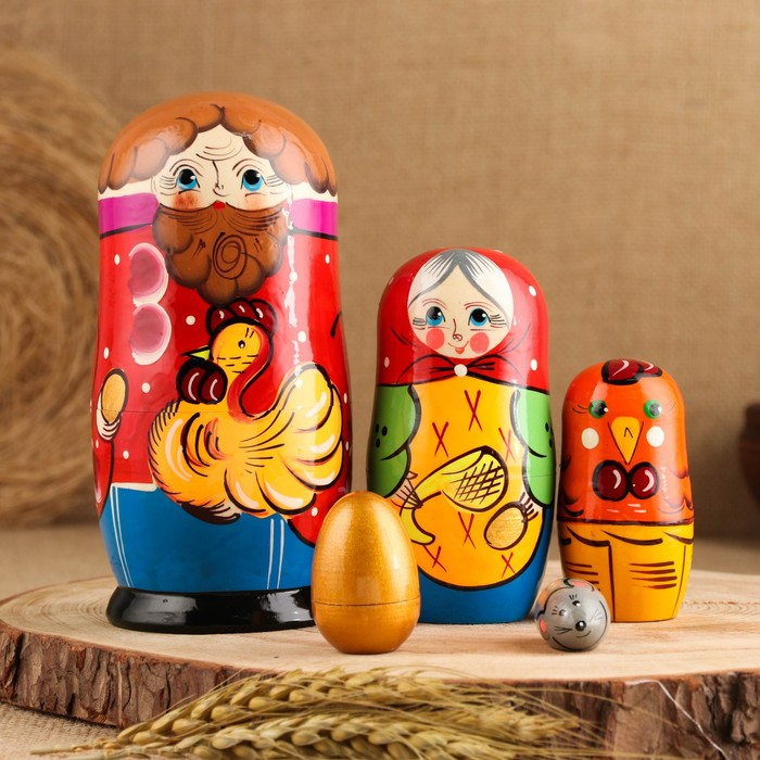 Матрёшка &laquo;Курочка Ряба&raquo;, сюжетная, 5 кукольная, 13,5 - 15 см., микс