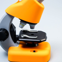 Микроскоп "Юный биолог" кратность до х1200, желтый, подсветка