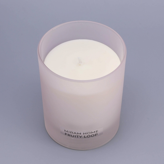 Свеча ароматическая в стакане "FRUITY LOOP", клубника, персик, ваниль, 200 г