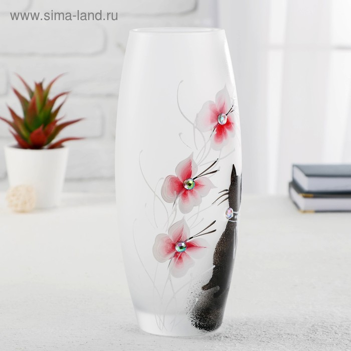 Ваза стекло "Кошка" 6, d-7.5см 10х26 см, v=1.7л