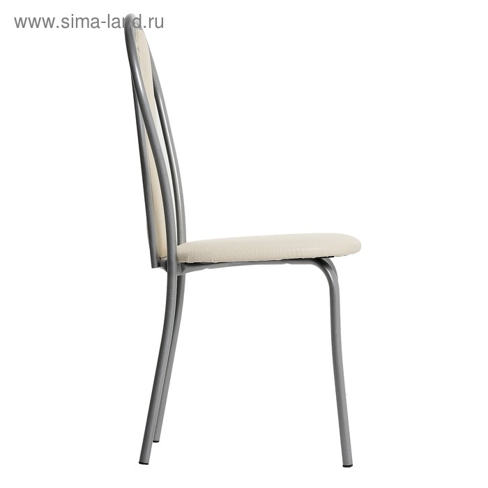 Стул "Венский Мягкий", Серебристый металлик/Молочный