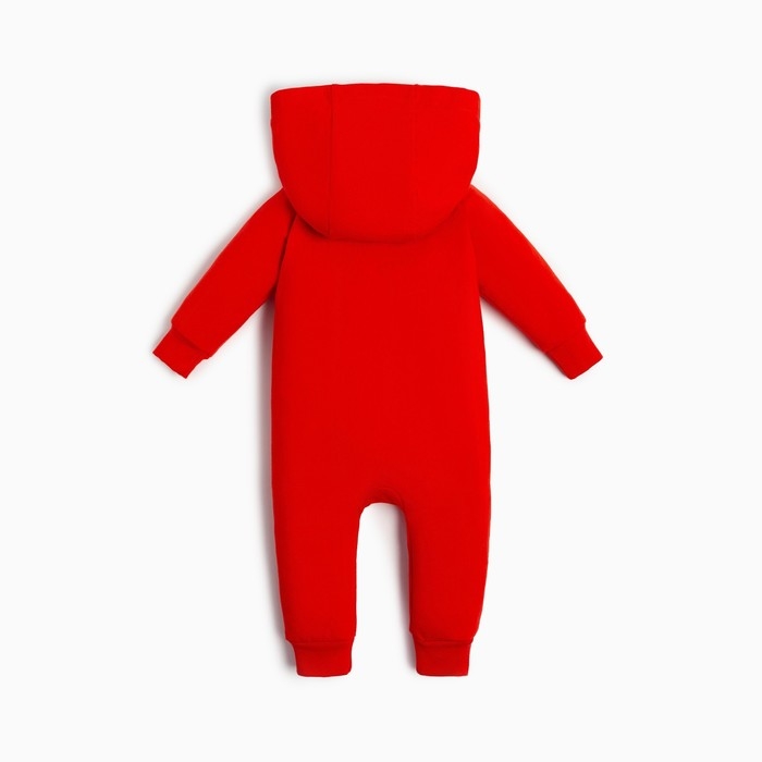 Комбинезон с капюшоном Крошка Я &laquo;Новогодние зверята&raquo;, рост 62-68 см, цвет красный