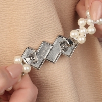 Подхват для штор &laquo;Геометрия&raquo;, жемчуг на резинке, 2,2 &times; 7,5 см, 2 &times; 45 см, цвет белый