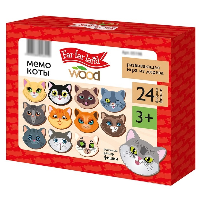 Игра настольная мемо &laquo;Коты&raquo; Far far land wood (24 фишки в коробке)