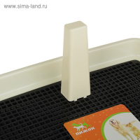 Туалет для собак 46,5 х 35,5 х 5,5 см, со съёмным бортом, решеткой и столбиком, чёрный