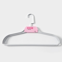 Плечики - вешалка для одежды Доляна, 41,5&times;24 см, широкие плечики, с перекладиной, цвет серый