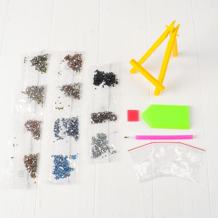 Алмазная вышивка &laquo;Совушка с венком из цветов&raquo;, с частичным заполнением, с подставкой, 10 &times; 15 см