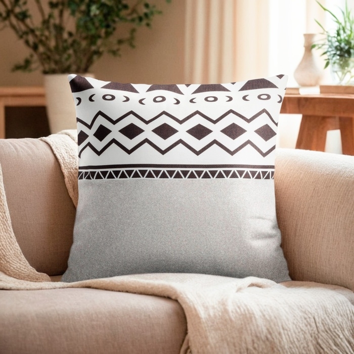 Наволочка декоративная Этель Орнамент цвет серый 45 х 45 см, 100% п/э Наволочка декоративная Этель Орнамент цвет серый 45 х 45 см, 100% п/э