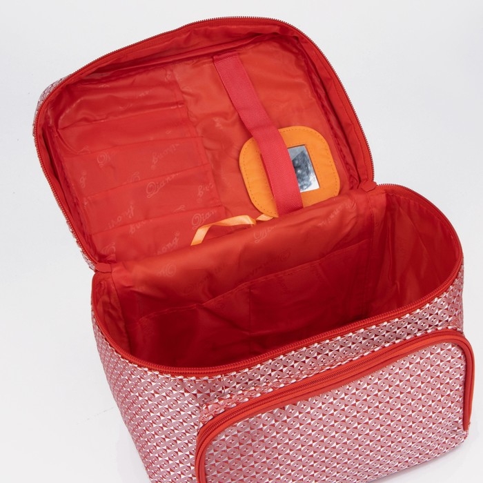 Косметичка на молнии, с зеркалом, цвет красный Косметичка на молнии, с зеркалом, цвет красный