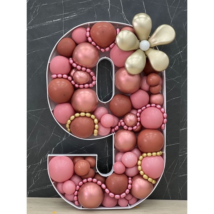 Каркас для аэромозаики &laquo;Цифра 9&raquo;, Белый, 100 см, 1 шт.