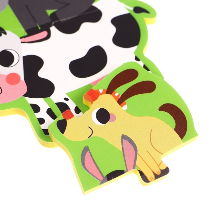 Мягкий пазл для малышей &laquo;Пирамидка: Животные фермы&raquo;, 5 деталей, Крошка Я