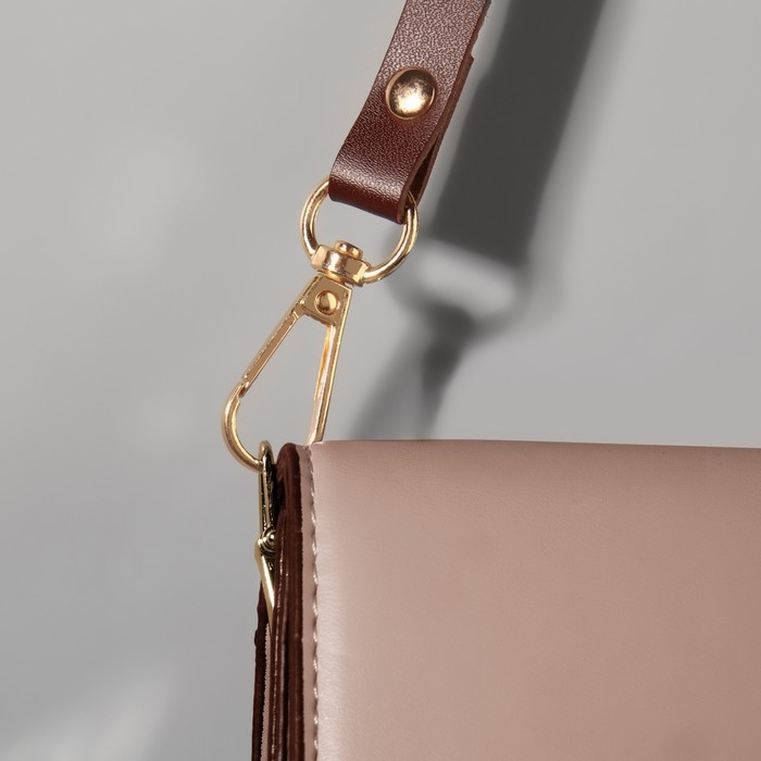Ручка для сумки из натуральной кожи, регулируемая, с карабинами, 60 ± 2 см × 1,2 см, цвет коричневый/золотой Ручка для сумки из натуральной кожи, регулируемая, с карабинами, 60 ± 2 см × 1,2 см, цвет коричневый/золотой