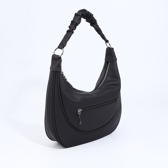 Сумка-мешок на молнии, наружный карман, длинный ремень, цвет тёмно-серый Сумка-мешок на молнии, наружный карман, длинный ремень, цвет тёмно-серый