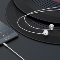 Наушники Hoco M75, проводные, вкладыши, микрофон, Jack 3.5 мм, 1.2 м, серебристые Наушники Hoco M75, проводные, вкладыши, микрофон, Jack 3.5 мм, 1.2 м, серебристые