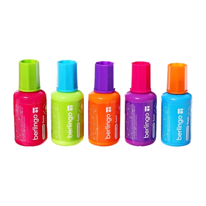 Корректирующая жидкость 20 мл Berlingo Fuze, с кисточкой Корректирующая жидкость 20 мл Berlingo Fuze, с кисточкой
