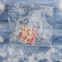 Украшение ёлочное "Карета" блеск 11х12 см, прозрачный Украшение ёлочное "Карета" блеск 11х12 см, прозрачный